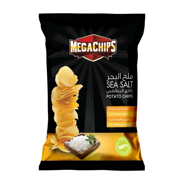 ميجا تشيبس شيبس بطاطس ملح بحر، 85جم