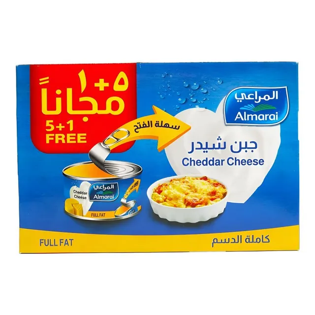 Almarai Full Fat Cheddar Cheese Tin, 6x113g
