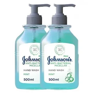 Johnson's Anti-Bacterial Mint Hand Wash, 2x500ml