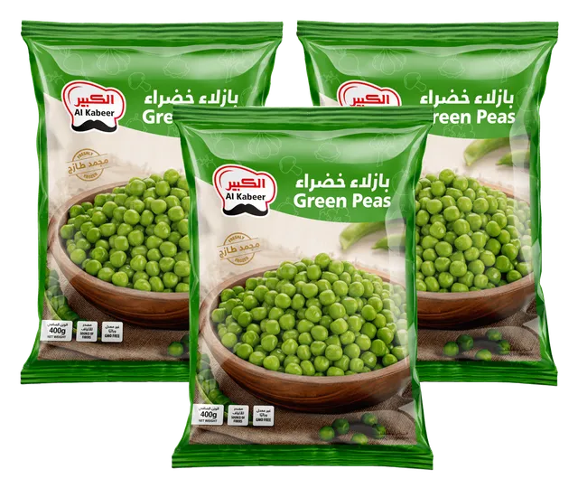 Al Kabeer Green Peas, 3x400g