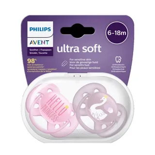 Philips Avent Ultra Soft Pink Pacifier 6-18 Months 2pcs