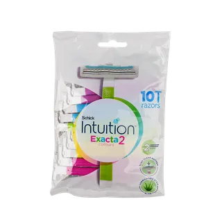 Schick Intuition Exacta2 Multi Color Disposable Razors for Women 10 Pieces