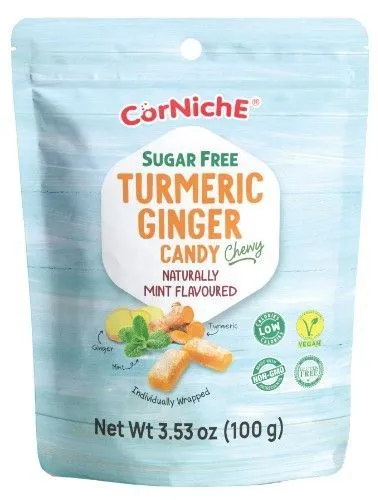 Corniche Chewy Mint Sugar Free Turmeric Ginger Candy, 100g