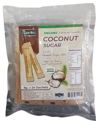 سوجر بوي أكياس سكر جوز الهند عضوي 24x6g