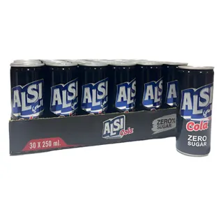 ألسي كولا زيرو سكر مشروب غازي كرتون، 30x250ml