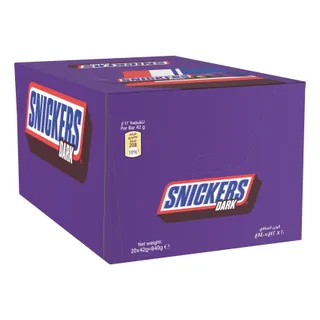 Snickers Dark Peanut Chocolate Bar, 20x42g