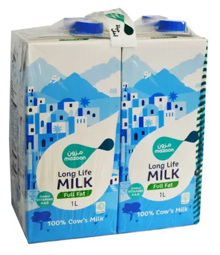 مزون حليب UHT دسم كامل، 4x1L