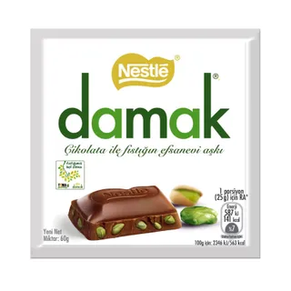 Damak Milk Chocolate with Pistachio, 60g