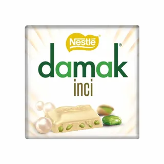 Damak White Chocolate with Pistachio Square Tablet, 60g