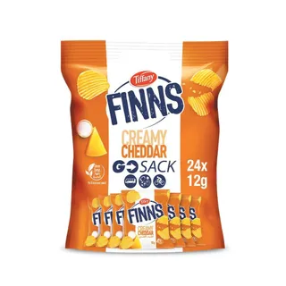 Tiffany Finns Creamy Cheddar Potato Chips Bag, 24x12g