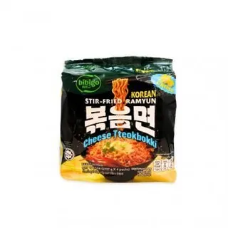 Bibigo Cheese Tteokbokki Stir-Fried Ramen Noodles, 4x122g