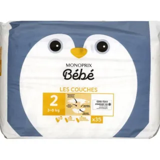 Monoprix Bebe Size 2 3-6Kg Diapers 35'S