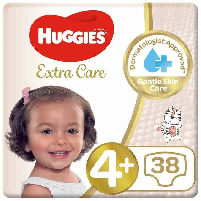 Huggies Extra Care Diapers Size 4+ 38 Pieces