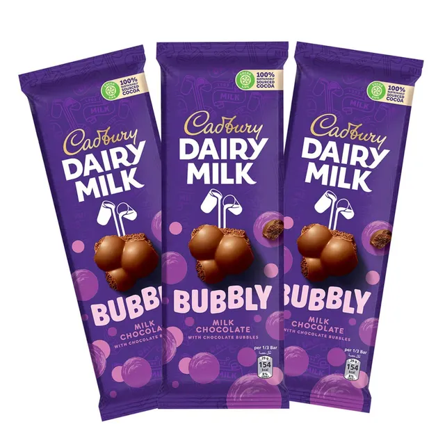 Cadbury Bubbly Milk Chocolate, 3x87g