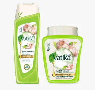 Vatika Garlic Hot Oil Treatment, 1kg + Natural Hair Growth Shampoo, 200ml
