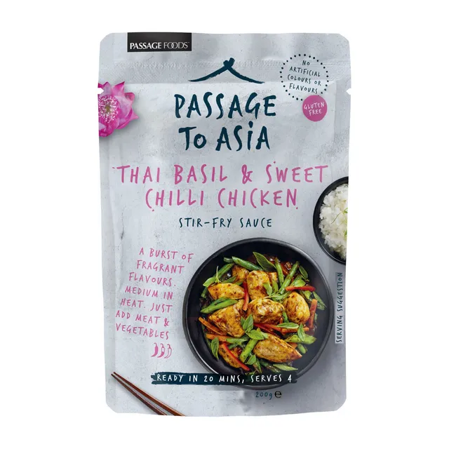 Passage Foods Passage To Asia Thai Basil & Sweet Chilli Chicken Stir-Fry Sauce, 200g