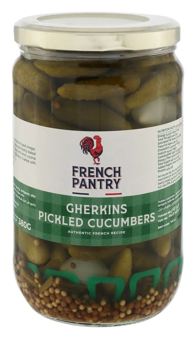 French Pantry Gherkins Pickled Cucumber, 380g