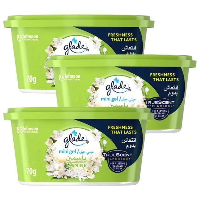 Glade Mini Gel Jasmine Air Freshener, 3x70g