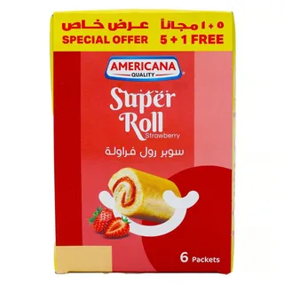 أمريكانا سوبر رول كيك فراولة, 6x60g