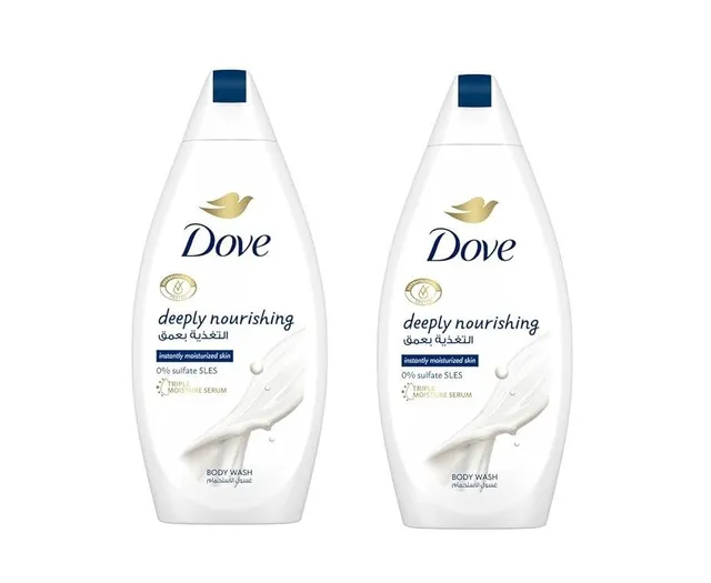 Dove Deeply Nourishing Body Wash, 2x250ml