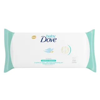 Dove Fragrance Free Moisturizing Baby Wipes, 50 Pieces