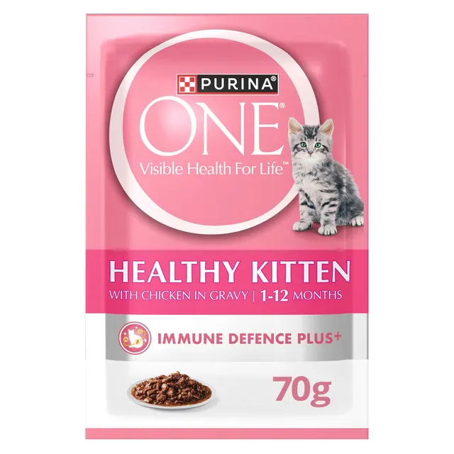 Purina One Healthy Kitten with Chicken in Gravy, 1-12 Months, 70g