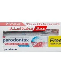 بارودونتكس أكتيف جوم ريبير معجون أسنان نعناع منعش، 75مل + فرشاة أسنان