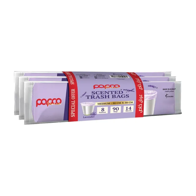 Papco Premium Scented Trash Bags, 8 Gallons, 50x58cm, 3x30 Bags