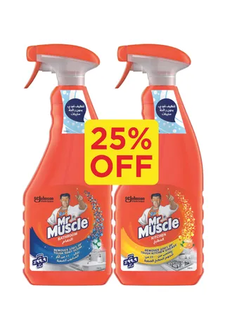 Mr. Muscle Kitchen + Bathroom Cleaner, 2x500ml