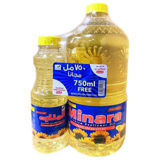 مينارا زيت دوار الشمس 2x3لتر +1.5لتر دائري مجاني