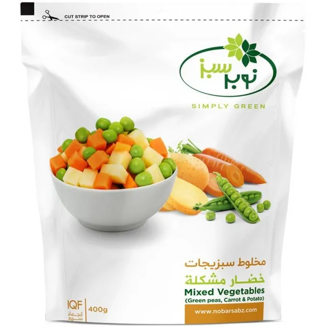 نوبار سبز خضروات مشكلة مجمدة (بازلاء خضراء، جزر وبطاطس)، 400g