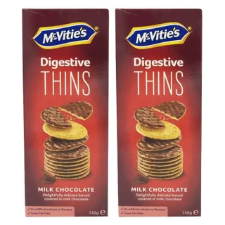 McVitie's Digestive Thins Milk Chocolate Biscuit, 2x150g
