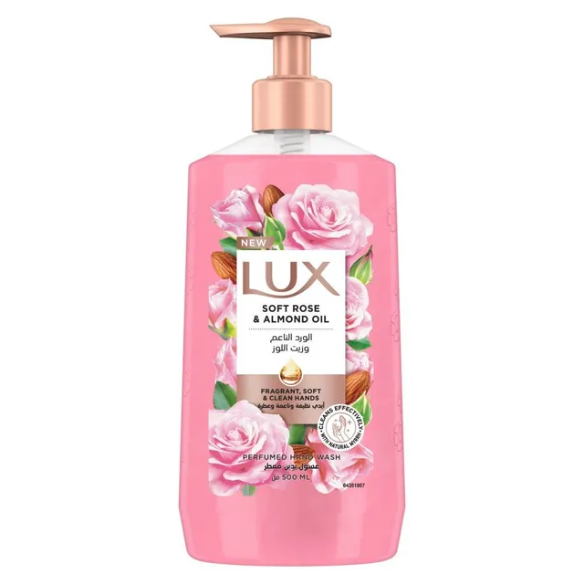 لوكس روز ناعم وزيت اللوز سائل غسول يدين، 500ml