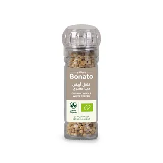 Bonato Organic Whole White Pepper, 70g