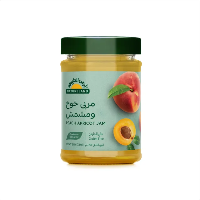 أرض الطبيعة - مربى خوخ ومشمش عضوي 200 جم