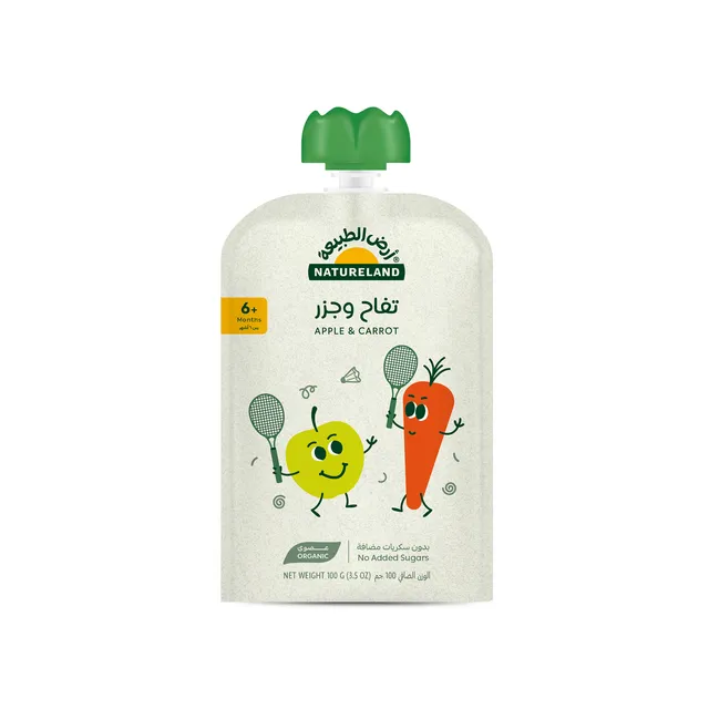 Natureland Organic Apple Carrot Puree, 100g