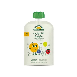 Natureland Organic Apple Blueberry & Strawberry Puree, 100g