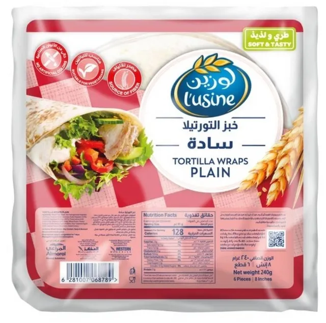 L'usine Tortilla Wraps Plain, 240g