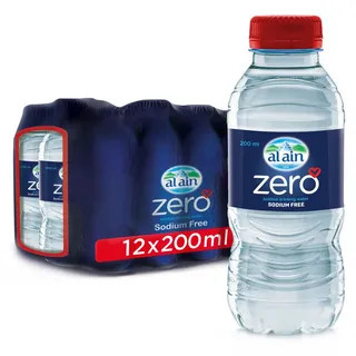 العين ماء شرب زيرو صوديوم معبأ, 12x200ml