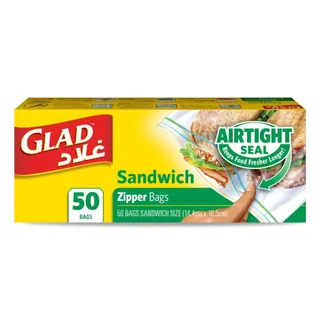 Glad Sandwich Zipper Bags (14.4x16.5cm), 50 Bags