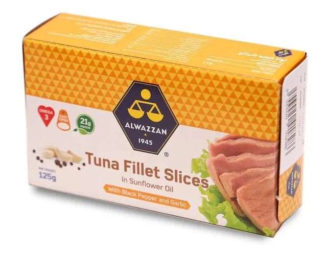 Alwazzan Tuna Slices Black Pepper & Garlic 125g