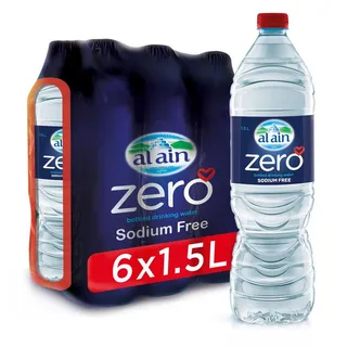 العين ماء شرب زيرو صوديوم معبأ, 6x1.5L