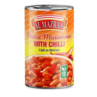 Al Mazraa Peeled Medammas with Chili, 400g