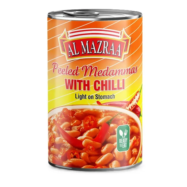 Al Mazraa Peeled Medammas with Chili, 400g