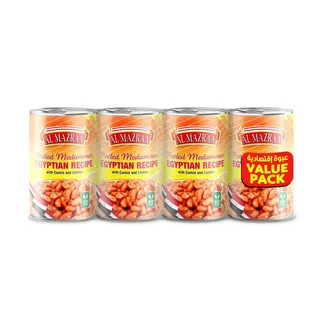 Al Mazraa Peeled Foul Egyptian Recipe, 4x400g