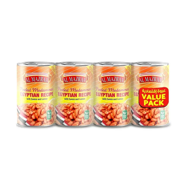 Al Mazraa Peeled Foul Egyptian Recipe, 4x400g