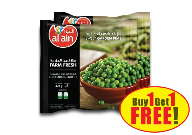 Al Ain Frozen Green Peas, 2x400g