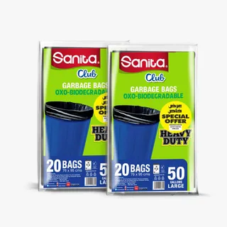 Sanita Club Garbage Bag, 76x95cm, 50 Gallons, 2x20 Pieces