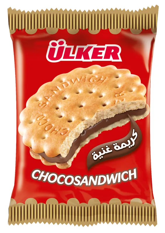 Ulker Choco Sandwich Hazelnut Cocoa Cream Filled Biscuit