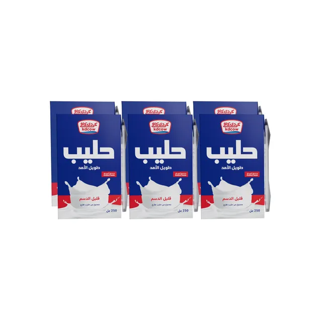 KDCow Low Fat Long Life Milk, 6x250ml